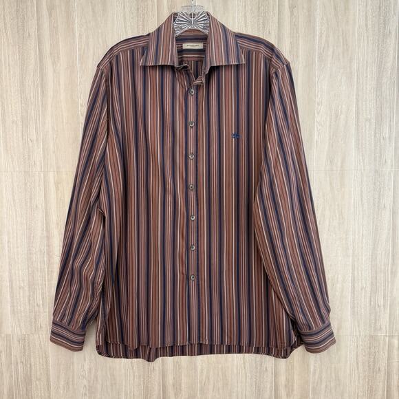 Burberry London Other - BURBERRY London Shirt Men Size 16-41 Button Up Variegated Stripe Designer Preppy